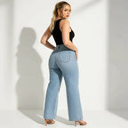 Wide Leg Jeans Dames | Hoge Taille Denim Stretch - Miss Madera