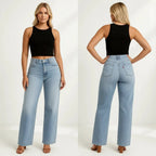 Wide Leg Jeans Dames | Hoge Taille Denim Stretch - Miss Madera