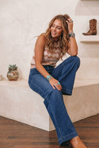 Wide - leg retro jeans met opgestikte zakken - Miss Madera