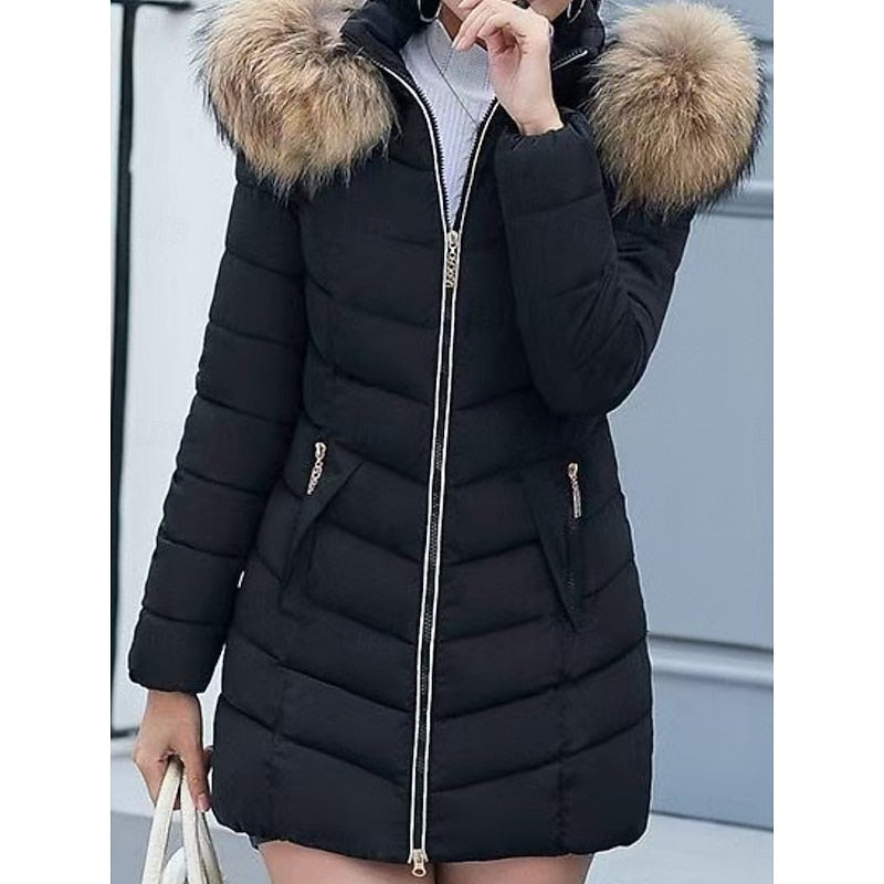 Miss | Winterjas Dames Gewatteerde Parka Vegan Fur Capuchon