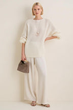 Wol Kasjmier Trui Dames | Bootnek Oversized Gebreid - Miss Madera