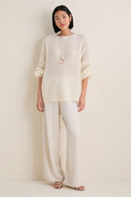 Wol Kasjmier Trui Dames | Bootnek Oversized Gebreid - Miss Madera