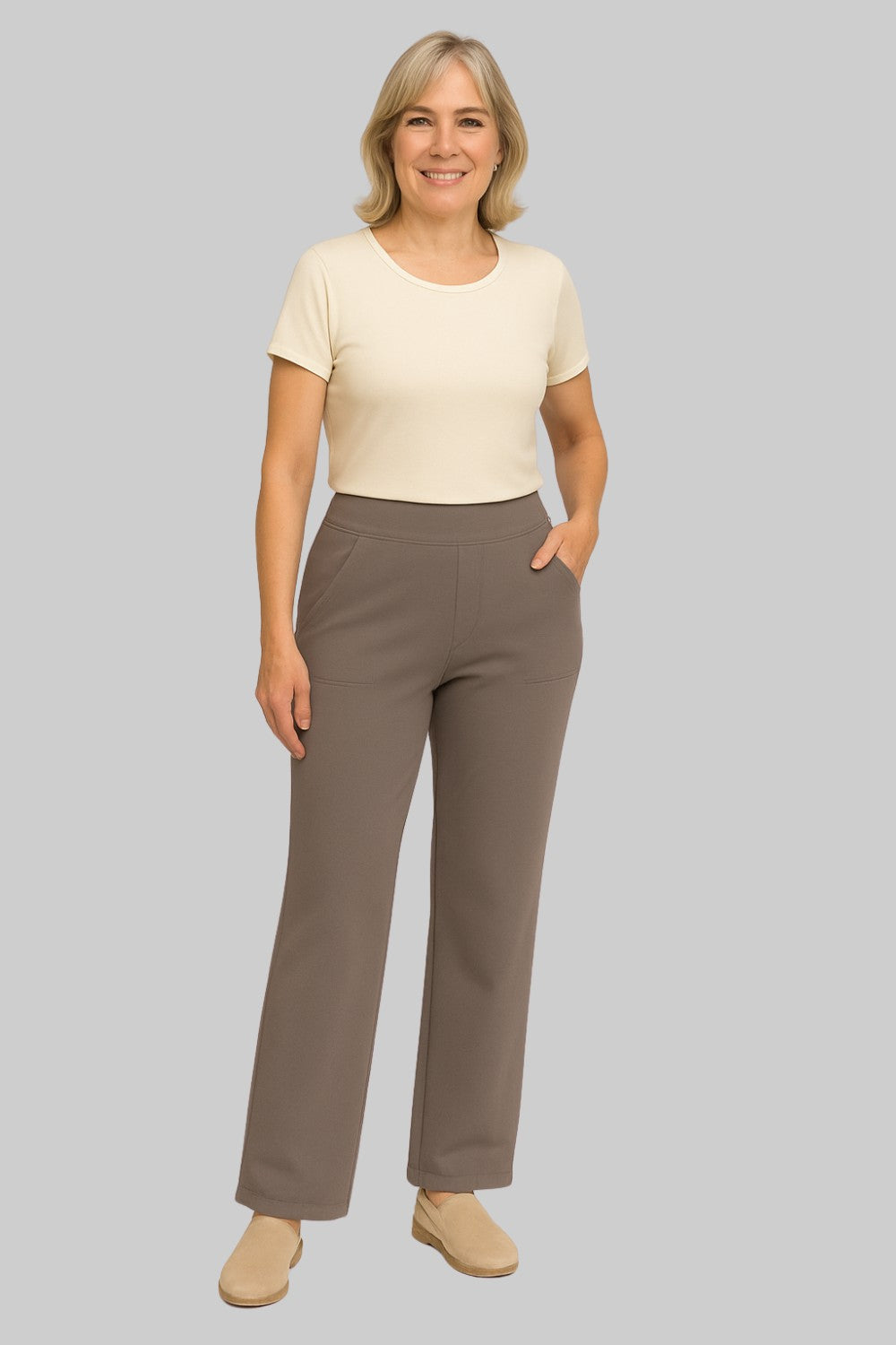 Miss | Broek Dames Hoge Taille Rechte Pijpen met Zakken