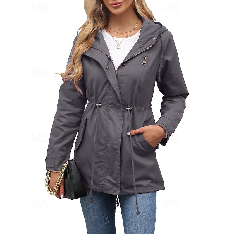 Miss | Jas Dames Utility Capuchon Verstelbare Taille
