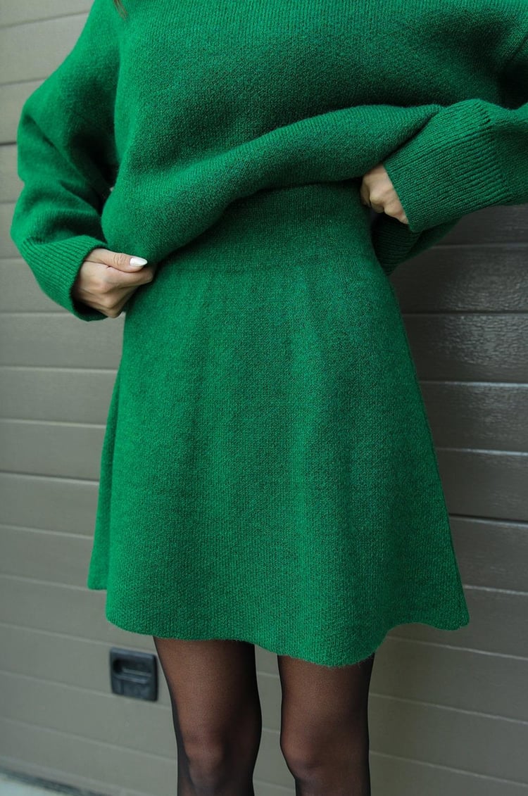 Miss | Tweedelige Set Dames Trui + Rok - Co-ord Set Wol