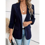 Miss | Blazer Dames Getailleerd Open Voorkant Opgerolde Mouwen