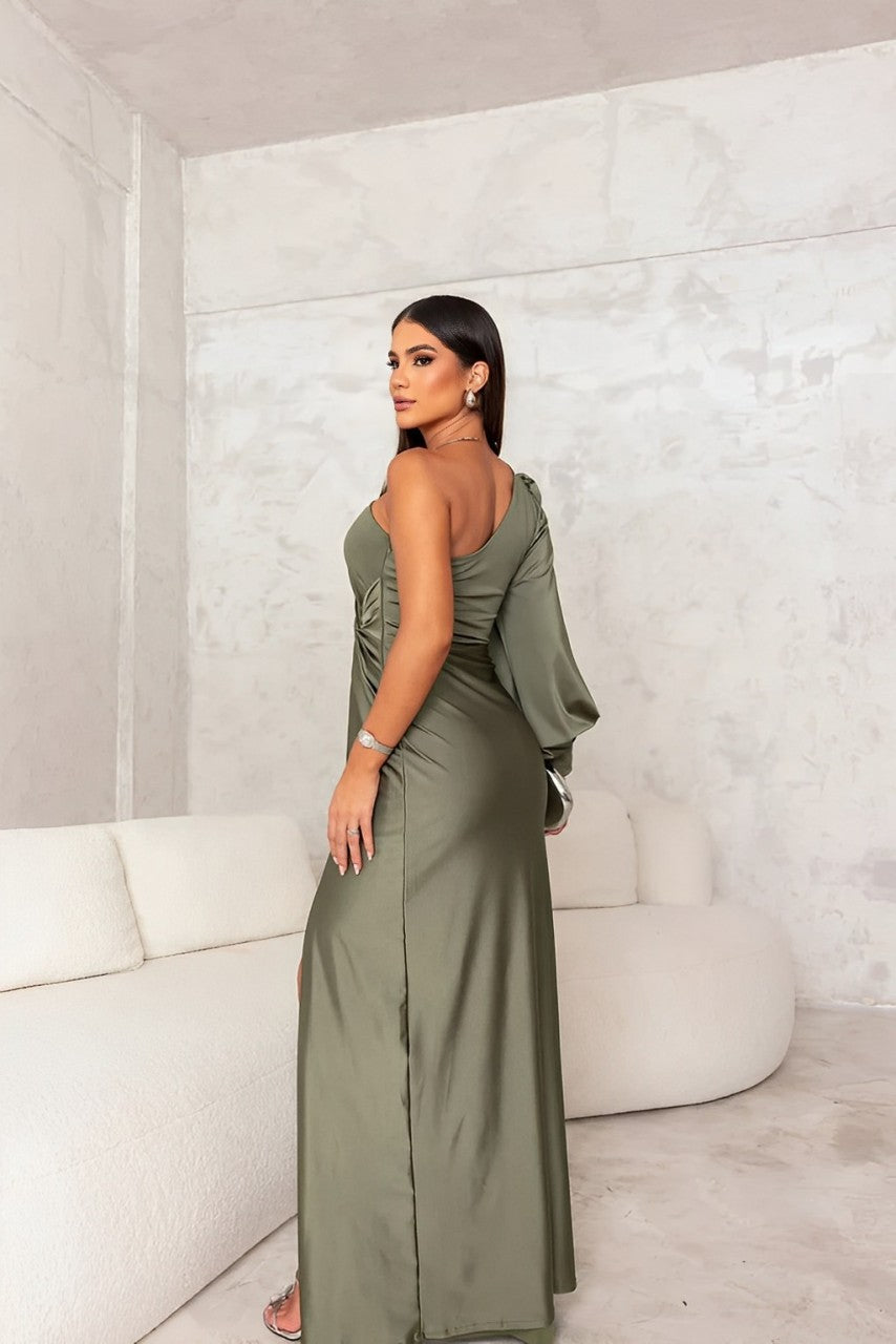 Miss | Jurk Dames One-Shoulder Avond Midi-lengte