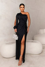 Miss | Jurk Dames One-Shoulder Avond Midi-lengte