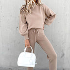 Nachtkleding Dames Tweedelig Huispak Coltrui High Waist