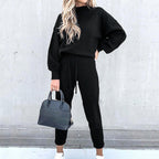 Nachtkleding Dames Tweedelig Huispak Coltrui High Waist