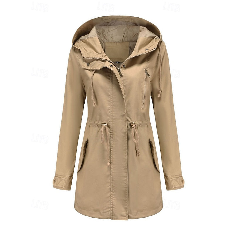 Miss | Jas Dames Utility Capuchon Verstelbare Taille