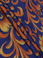 Zijden Blouse Dames | Barokprint Vloeiend Silhouet - Miss Madera